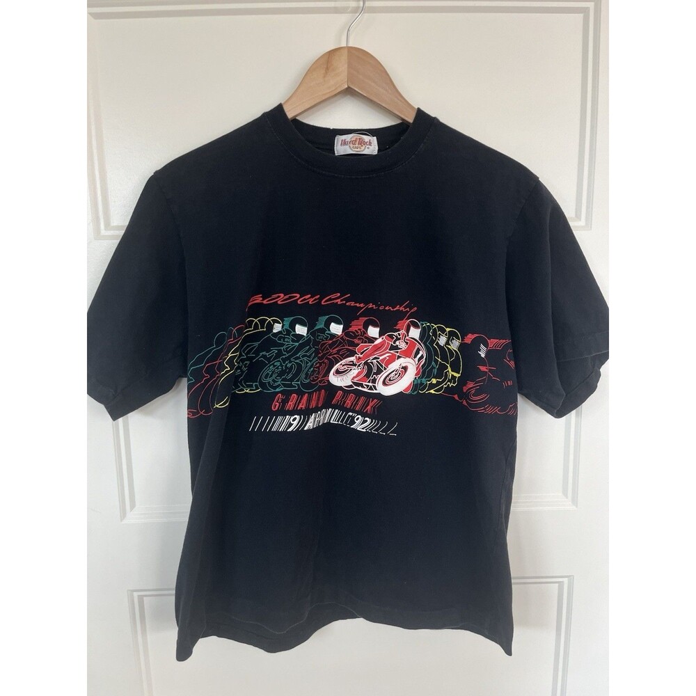 Vintage 1992 Hard Rock Cafe Motorcycle Grand Prix T Shirt Shah Alam Malaysia